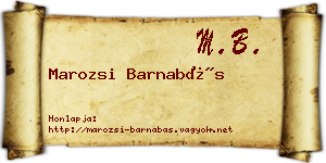 Marozsi Barnabás névjegykártya